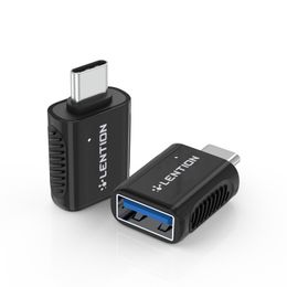 LENTION Adaptador USB C a USB 3.0, convertidor OTG tipo C macho a USB hembra compatible con MacBook Pro 2022-2016, nuevo iPad Pro/Mac Air/Surface, teléfono/tableta, certificado de controlador estable