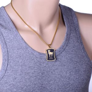 Collar Leo de 12 constelaciones, regalos de cumpleaños, amuleto de oro amarillo de 14k, colgante con signo del zodiaco, joyería Collier 2024