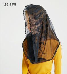 Leo Anvi Orthodox Church Feather Borduurwerk Scarf Lace Hoofdomslag Katholieke kapel Mantilla Veils Robin Nest Lane Mass Veil S1810192337867