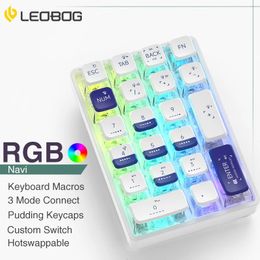 LEOBOG K21 Bluetooth Numeriek toetsenblok Mechanisch numeriek toetsenbord 21 toetsen Transparant Poshop Accounting Numpad Gaming-toetsenbord 240229