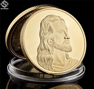Leonardo Da Vinci 24k Vergulde Munt Collectibles Craft Laatste Avondmaal Jezus Christelijke Souvenirs Badge Euro Medal6789074