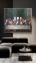 Leonardo Da Vinci Laatste Avondmaal Canvas Schilderijen aan de muur Art Posters en Prints Beroemde Kunst Jezus Muur Foto Home Decoration1705831