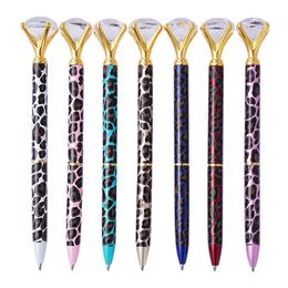Leopard Ballpoint Pen Large Diamond Ball Pens Fashion School Office Supplies