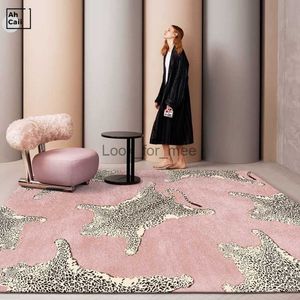 Tapis léopard rose tapis moelleux pour salon tapis de chambre doux tapis artistique tapis de cheveux en peluche tapis de sol en fourrure décor de chambre HKD230828