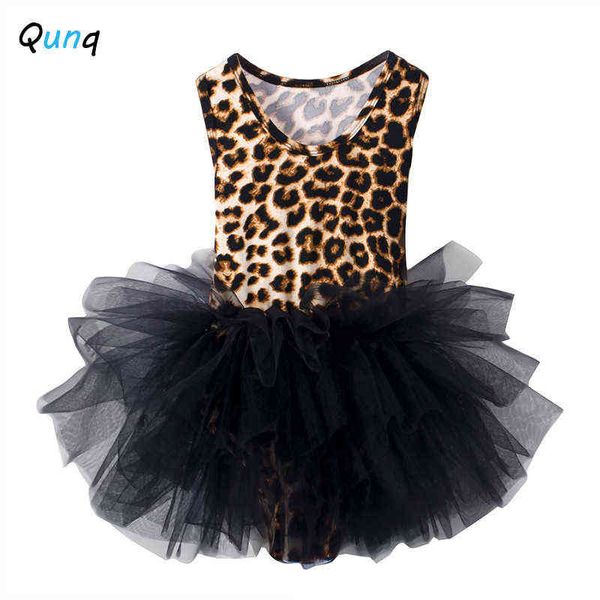 Leopard Mädchen Tutu Kleid Sommer Mesh Kinder Ballett Leistung Kostüm für Mädchen 2021 Neue Baby Kleinkind Kinder Prinzessin Kleidung G1129