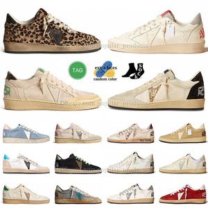 Leopardo Dorado Sucio Viejo Zapatos de diseñador OG Casual Negro Blanco Italia Sucio Viejo Vintage Ball-Star Hombres Mujeres Ball Star Entrenadores para hombre Gold Sliver Lentejuelas Zapatillas de deporte Mocasines