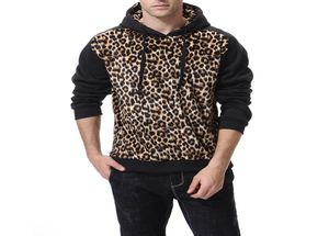 Sweat-shirt à capuche hivernal des hommes de léopard chauds avec des hommes de poche