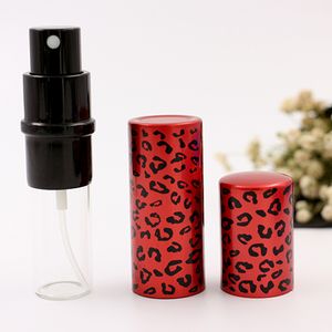 Leopard Mini Hervulbare Verstuiver Aluminium Pomp Glas Lege Spray Fles Buis voor Parfum Essential Oil met metalen sproeier