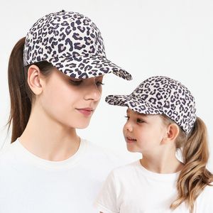 Leopard Mother Kids Baseball pet Zomer wijd rand Sunhat Baby Adult Gedrukte Casquette Peaked Cap Child Hunting Caps Pas maat afmetingen