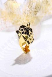 Luipaard Panter Ring Dames Heren Unisex Anillos Hombre Femme Bague Cocktail Animal Enamel Party Goth Verguld Christmas6410317