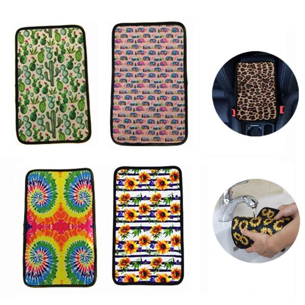 Funda de neopreno para reposabrazos de coche, diseño de leopardo, recuerdo de fiesta, ajuste universal, suave y cómodo, soporte para cojín de consola central del vehículo