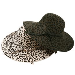 Imprimé léopard dôme Fedora chapeau femmes rétro feutre casquette Protection UV extérieure Fascinator chapeaux de soleil pour femmes marque de créateur de luxe
