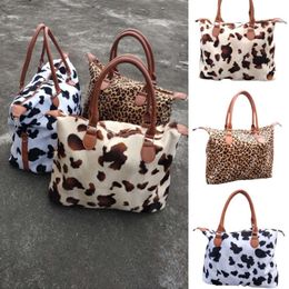 Designers de mode imprimé léopard sacs polochons sacs de voyage pour femmes sacs à main brushy fourre-tout grande capacité bagages à main pendant la nuit w323u