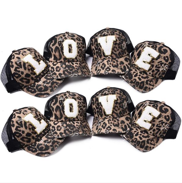 Gorras de béisbol bordadas con letras a la moda con estampado de leopardo, viseras deportivas para hombre y mujer, gorra Snapback, sombrero para el sol para mujeres y hombres, regalos