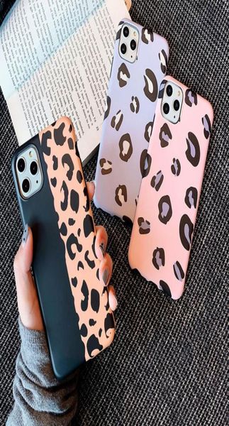 LEOPARD PRINT IMD Matte Cajones para iPhone 13 Pro 12 Max Mini 11 XR 8 Plus Soft Cover7493597