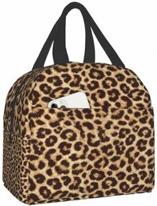 Sac à lunch imprimé léopard isolé boîte à lunch réutilisable sac fourre-tout thermique sac isotherme pour femmes hommes voyage pique-nique plage a4ru #