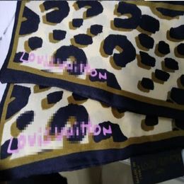 Écharpe imprimée léopard 47 2 pouces, Ultra longueur, 100% soie, poignée, petit ruban, bandeau pour cheveux, Bag306L
