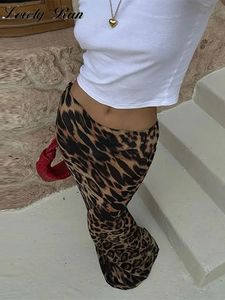 Jupe imprimée léopard Femmes sexy hauts et hanche à hanche mince jupes midi 2024 Sping Summer Fashion Beach Holiday Ladies 240516