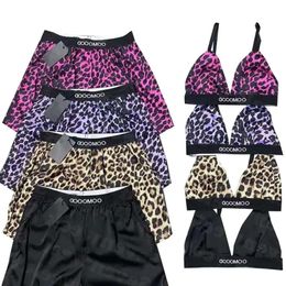 Luipaardprint Dames Sling Vest Shorts Badmode Pakken Designer Bikini Sportbeha 2 Stuks Sets Mode Sexy Yoga W 87