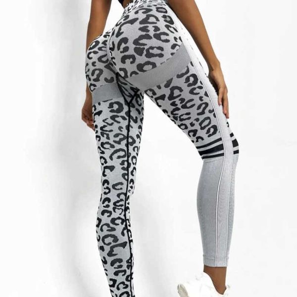 Leggings de Yoga imprimé léopard femmes Sport pantalons sans couture séchage rapide bout à bout montage taille haute course vêtements de sport