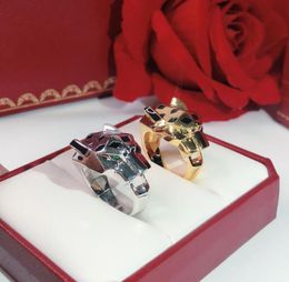 Luipaard ring Merk Klassieke Mode Partij Sieraden Voor Vrouwen Rose Gouden Bal banket Panter Luxe Zwarte luipaard Men039s ringen9054795