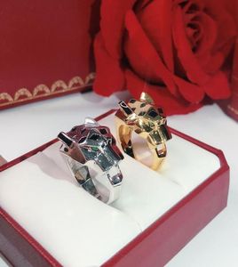 Luipard ring merk klassieke mode feest sieraden voor dames rosé goud bal banket panter luxueuze zwarte luipaard men039s rings4517536