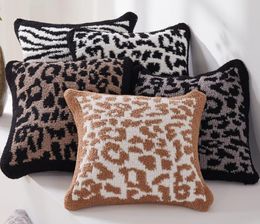 Leopard Zebra Knit Jacquard Pillow Escasa de almohada Barefoot Manta Dream Sofá Cushion Super Soft 100 Microfibra de poliéster7913398