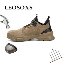 LEOSOXS Sécurité Casual Respirant Baskets d'extérieur Bottes anti-crevaison Chaussures industrielles confortables Hommes Acier Toe Travail Y200915