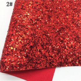 Leosyntheticodiy Christmas Red Chunky Glitter Vinyl Fabric en tissu en feutre Syndicat en cuir synthétique faux vinil Diy A4 Taille R075