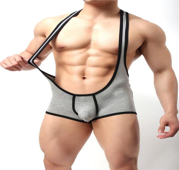 Leotardo Mankini traje de baño para hombre, camiseta interior, ropa interior elástica de LICRA para hombre, traje de lucha, camisetas, chaleco adelgazante, monos 7853375