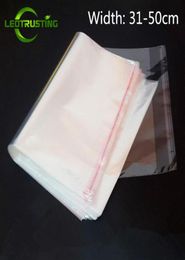 Leotrustage 100pcs 31-50cm de largeur RGE Clear Opp Adhesive Sac transparent Poly REABLEABLE SAG SAGE AUTO-PSTIC GADE