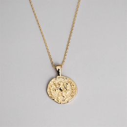 Leouerry 925 argent Sterling pièce irrégulière pendentif collier fait à la main antique romain Lion soulagement colliers pour femmes bijoux fins Q2813