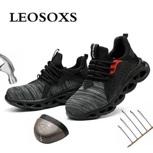 Leoxose Light Sneaker Indestructible Steel Toe Soft Antipiercing Work Boots Hombres Zapatos de seguridad de malla transpirable Y200915