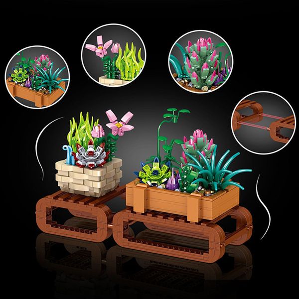 Lepin 16049 juguetes ramo de flores 71043 bloque ramo ladrillos de construcción figura Fiori Secchi Decorativi Mini bloque Anime juguete para niño niña bloque regalo de Navidad