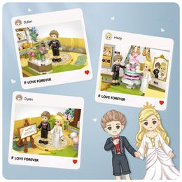 Livre de mariage lepin brique technique bloc de construction jouet éducatif livre magique modèle Kit blocs blocs de construction techniques jouet pour enfant mini bloc monde magique cadeau de noël