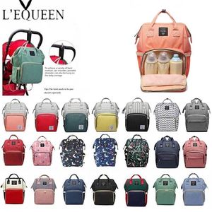 Lequeen Fashion Mummy Maternity Nappy Bag Brand Large Capacity Baby Bag Travel Backpack Designer Nursing Bag for Baby Care LJ201013