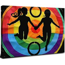 Lesbiennes symboles perints images imprimées suspendues en toile peintures murales image pour la maison de la ferme décoration