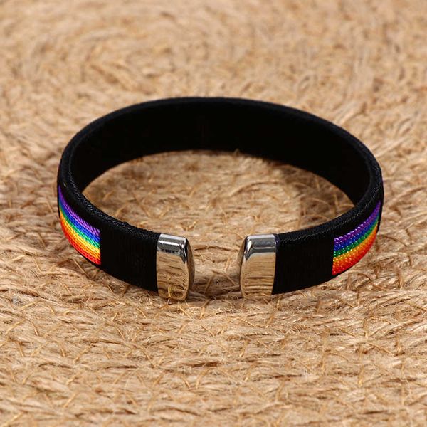 Lesbiennes Gays Bisexuels Rainbow Bangle Armbanden Vrouwen Mannen Pride Vriendschap Sieraden Q0719