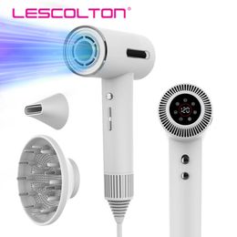 Secador de pelo Lescolton, secador de pelo con iones negativos, herramienta de peinado de 1600W, potente para secado rápido y bajo ruido de alta velocidad 240325