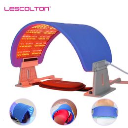 LESCOLTON PDT MASK LED Light Facial Light Machine plegable 7 color Lámpara de color Pon Rejuvenecimiento Salon Home Use Care 240318