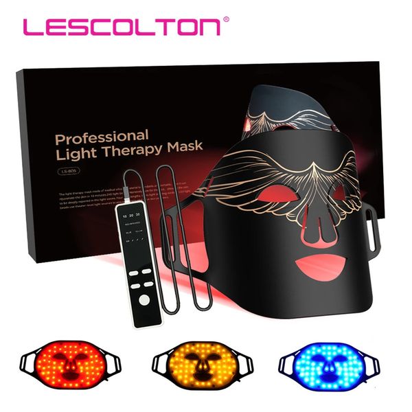 Leccolton Red LED Lightothe Thérapie infrarouge Infrarouge Flexible Masque souple Silicone 4 Color Anti Advanced Advanced Pon 240318