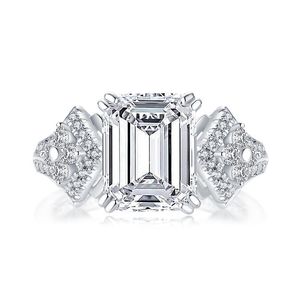 LESF 925 en argent Sterling classique cubique simulé diamant bague de fiançailles de mariage pour femme anneaux cadeaux