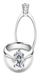 LESF Moissanite Diamond 925 Anneau de fiançailles en argent Classic Round Women039S Taille cadeau de mariage 0510 Carat7754012