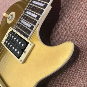 LeSlash LP elektrische gitaar, gouden top, palissander toets, frets binding, hoge kwaliteit gitaar, gratis verzending