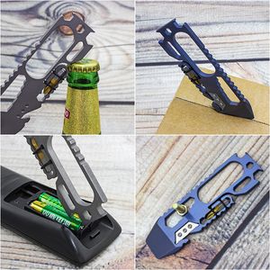 Minder meer of praktische noodhulpmiddelen Zelfverdedigingsgereedschap Home Outdoor Survival Titanium Alloy Portable Bottle Opener HW270