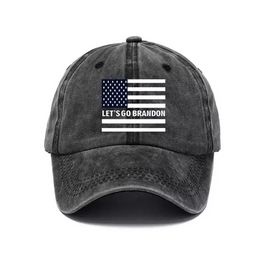 Laten we Go Brandon Bal Hoed Anti Biden Grappige Humor Baseball Cap Snapbacks US Flag Star Stripes FJB Print Denim Hats Trump 2024 Politieke Kostuums G80UARV WHT0228