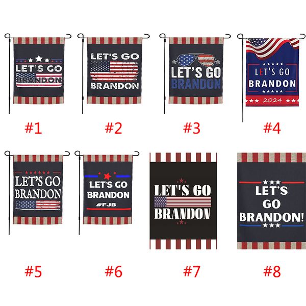 Let's Go Brandon Flags 45*30 Bandera de jardín al aire libre FJB Bandera de mano Impresión de doble cara Suministros para fiestas w-01234