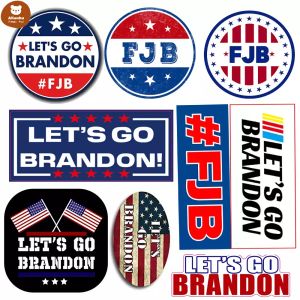 Allons-y Brandon autocollants drapeaux pour voiture téléphone portable tasses étiquettes universelles décoration ev591w