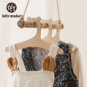 Laten we 10 stks Houten Baby Kleding Rekken Draagbare Houten Display Hangers Rack Kinderen Thuis Kamer Nursery Decor voor Kid Cadeau 220408