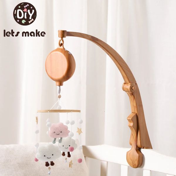 Faisons bébé Imitation lit en bois cloche support Mobile suspendus hochets jouet cintre enfant berceau Mobile lit cloche jouet support en plastique 231225